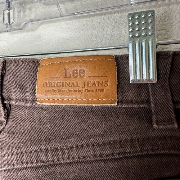 Lee Original Jeans Brown Denim Mid Rise 5-Pocket Slim Jeans 4 - Picture 6 of 11